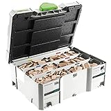 Festool Domino 498899 - Set di tasselli DS 4/5/6/8/10 1060 x BU, assortimento di tasselli in faggio in systainer