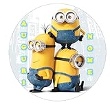 MINIONS LOVELY CATTIVISSIMO ME FESTA CIALDA IN OSTIA PER TORTA PERSONALIZILE - kit n°7 Cdc- (1 CIALDA IN OSTIA DIMENSIONI FOGLIO A4 210 × 297 mm)