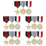 WEBEEDY 5 Set Costume Militare Distintivo Medaglia Ufficiale Combattimento Medaglia Spilla Pin Distintivo di Plastica Militare Eroe Medaglie