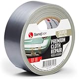 Sanojtape Nastro Americano Adesivo Telato 50mm x 25m Argento Gaffa Tape Duct Tape Extra Forte Resistente All Acqua Riparazioni, Fissaggio, Imballaggio, Marcatura e Sigillatura