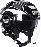 AGV SOHO Jet Fluid Multi Casco, Nero/Bianco, XS