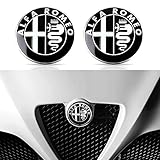 74 mm per Alfa Romeo Logo Emblema Badge per Giulietta Spider Mito 147 156 159 166 GT Stelvio Giulia Car Styling (nero)