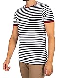 Barbour Uomo T-Shirt a Righe Quay, Bianca, XXL