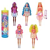 Barbie - Color Reveal con 7 sorprese, Serie Fluo con Stampa Tie-Dye ed Effetto Cambia Colore, Giocattolo e Regalo per Bambini 3+ Anni, HCC67