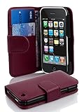 Cadorabo Custodia Libro per Apple iPhone 3 / iPhone 3GS in Lila Bordeaux - con Vani di Carte e Funzione Stand di Similpelle Strutturata - Portafoglio Cover Case Wallet Book Etui Protezione