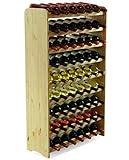 MODO24 Scaffale Vino, per 63 Bottiglie, Legno, Non trattato, 118,4x72,2x26,5 cm, 8 unità