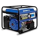 EBERTH Generatore di corrente d emergenza 5500 watt con motore a benzina da 13 CV, 4 tempi, raffreddato ad aria, 2x 230V, 1x 12V, avviamento elettrico, regolatore automatico di tensione AVR, voltmetro