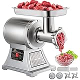 Happybuy 1100W 250kg all ora Tritacarne Elettrico In Acciaio Inox, 193 r/min Macchina per Salsicce Professionale, 2 Piastre di Macinazione, Meat Grinder Per Casa o Uso Industriale