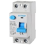 ZOREI Interruttore Differenziale Puro 2P 2 Poli 30mA 220V, 16 Amp, 240V, 2 Poli, Guida DIN, Occupa 2 Moduli DIN