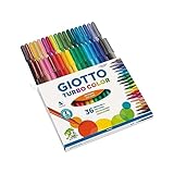 GIOTTO Turbo Color - Astuccio da 36 Pennarelli a Punta Fine, 2.8mm, Colori Intensi