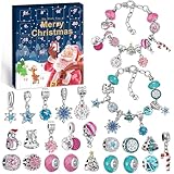 WEVOL Calendario Avvento 2024 Bambina Natale Ragazze Calendario dell Avvento Kinder Fai da Te Gioielli Artigianato Regali Braccialetti con Ciondoli Regalo di Natale Ragazze 5 6 7 8 9 10 11 12 13 Anni