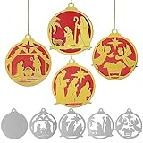 4Set Fustelle Natività Gesù Fustelle Palline di Natale Ciondoli Natalizi Fustelle Angeli Magi Fustelle Presepe Natale Decorazioni Natalizie Scrapbooking Biglietto d auguri Goffratura Fai da Te (B)