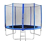 SixBros. SixJump trampolino elastico da giardino 3,05 m – trampolino per il giardino, trampolino all’aperto, set completo incluso scaletta, rete di sicurezza & copertura, blu, TB305/1693