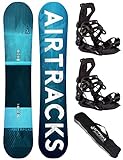 Snowboard Set AIRTRACKS Tavola Blue Drifter Wide Hybrid Rocker Uomo 164 - Attacchi Master XL - SB Bag