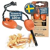 Light My Fire Acciarino per Fuoco Pietra Focaia Kit Sopravvivenza Militare Professionale SCOUT- Bushcraft Accessori - Kit Campeggio Accendi Fuoco - Fire Starter 2-in-1-3000 Accensioni,RustyOrange