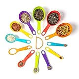 Mitavo Set di 12 Cucchiai Dosatori, Set Misurini Dosatori Ideali per Cucinare, Cuocere, Dosare Ingredienti Liquidi e Solidi, Multicolore