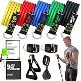 Set di elastici fitness 5 bande di resistenza fino a 100KG, bande elastiche Fasce di resistenza per yoga, pilates, palestra, calisthenics, crossfit, TRX, casa, resistance bands ALTA QUALITÀ