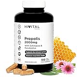 Propoli 2000 mg. 180 capsule vegane per 6 mesi. Estratti di Propoli con 10% di Galangina, Echinacea con 4% di Polifenoli ed Eucalipto. Per il sistema immunitario e le vie respiratorie.