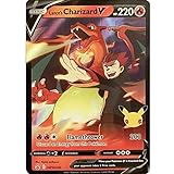 Carte Pokemon Promo originali Jumbo XXL, carte GX, V, EX, protezione extra near Mint, carta promozionale in inglese (Lance s Charizard V)