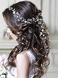 Unicra Argento Matrimonio Cristallo Fiore Capelli Vite Acconciatura Da Sposa Fasce Accessori Per Capelli Da Sposa Per Sposa (argento)