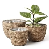 La Jolìe Muse 19 cm Vasi per piante da esterno, Vaso da interno Fioriera in Seagrass, Earthen 3 PCS, 26cm+22cm+16cm