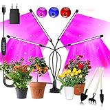 Aggiornamento Lampada per Piante, Lampada Piante Coltivazione 80LEDs Lampada Crescente con Timer Automatico 3H/9H/12H, 5 Luminosità LED Grow Light per Semina, Crescita, Fioritura e Fruttificazione