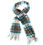 100% pura lana di agnello scozzese Clan sciarpa scozzese - 100% lana - Sciarpa in pura lana tartan - In vari tartans - Perfetto per uomini e donne - 30,7 x 150 cm, Stewart Muted Blue