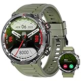 IOWODO Smartwatch Uomo,Orologio Fitness Chiamate Bluetooth,Smart Watch Militari Tracker con Cardiofrequenzimetro,SpO2, Monitoraggio del Sonno,100+ Modalità Sport Compatibile Android con iOS