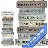 Bada Bing Targa da parete con scritta "Gehe dein Weg - ca. 41 x 15 cm Familie Schulkind Jugendweihe Bild Planken Optik Legno Scritta Regalo Murale 09