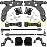 Kit bracci di sospensione anteriore compatibile per VW GOLF IV 4 AUDI A3 8L SEAT LEON 1M 1.9 TDI composto da 12 ricambi auto