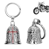 XNZMYN 2 PCS Portachiavi Guardian Bell, Campanella Moto Nero Oleoso, Campanello da Motociclista, Protezione Gremlin, Accessorio per Moto, Biciclette, Auto Elettriche (Rosso+Nero)