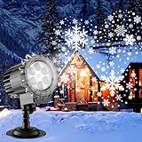ALED LIGHT Lampada Proiettore di Fiocchi di Neve, Proiettore Luci Natale Da Esterno 9W Luminoso, Impermeabile IP44, Proiezione led utilizzato per Decorazione Natale Halloween Feste Vacanze Interno
