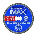 Dremel MAX Disco da taglio ad elevate prestazioni (SC545DM) Disco da taglio diamantato da 38 mm con sistema EZ SpeedClic, massima durata