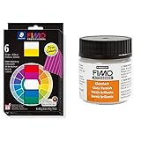 Staedtler 8003 01 Fimo Professional (Pasta modellante) True Colors & 8704 01 BK Smalto, 35 ml