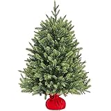 Yaheetech 91 cm Mini Albero di Natale Artificiale Piccolo da Tavolo con Base Portatile in Miniatura Realistico Ornamenti per Casa Ufficio Interno