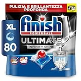 Finish Ultimate Infinity Shine Pastiglie Lavastoviglie, 80 Capsule Lavastoviglie, Detergenti per Lavastoviglie contro lo Sporco e i Residui Incrostati (Confezione da 2)