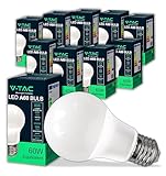 V-TAC 10x Lampadine LED con Attacco E27 8,5W (Equivalenti a 60W) A60 - Lampadine di Nuova Generazione - 806 Lumen - Massima Efficienza e Risparmio Energetico - 6500K Luce Bianca Fredda