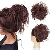 Estensioni dei capelli arruffati Moda Hairpiece Scrunchie Dritto elastico updo Scrunchy Bun Brown Blonde Parrucca coda di cavallo Hairdo Auburn scuro