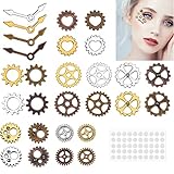 Gukasxi 56 Pezzi Steampunk Eye Decalcomanie Metallo Antico Steampunk Accessori Fai da Te Colori Assortiti Steampunk Gear Ruota dentata 3D Punk Nail Art Foil Stickers Decal per Articoli per Feste