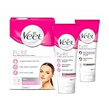 Veet Kit Depilazione Viso e Baffetti, Crema Depilatoria per Pelli Normali, 50 ml + Crema Post-Epilazione, Dermatologicamente Testata, 50 ml