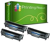 Printing Pleasure 3 Toner Compatibili Q2612A FX-10 703 Cartuccia Laser per HP LaserJet 1010 1012 1015 1018 1020 1022 3010 3015 3020 3030 3050 Canon LBP2900 LBP2900i LBP3000 MF4120 - Nero, Alta Resa