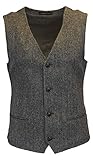 Walker & Hawkes - Gilet classico da uomo in tweed scozzese Harris scozzese a spina di pesce Country - grigio acciaio - 38-48 Grigio acciaio 58