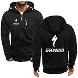 JFYWRT Giacche da uomo SPE.ci_alized Fleece with Hood Cardigan Casual Cotone Felpa con cappuccio Sportswear, Nero , S