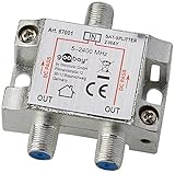 Goobay 67001 Splitter SAT, a 2 Vie, Argento