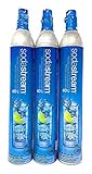 Sodastream - set di 3 bombole di ricarica gas CO2 60l per macchina carbonatatrice 3 x bombole di gas