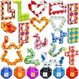 GOLDGE 24 Pack Mini Serpente Magico, 24 Blocchi Giocattolo Twist Cubo Puzzle Gadget Bambini Regalini Fine Festa Compleanno per Ragazzi