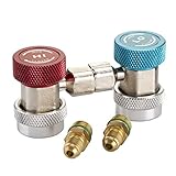 MAGIIN R134A Regolabile Aria Condizionata Attacco Rapido Connettore Coppia Adattatore Alto Basso 1/4" SAE HVAC Connettore Tubo Flessibile del Collettore Refrigerante