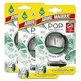 Albero Magique Pop - Set di 3 deodoranti per auto, profumo menta verde, profumo prolungato fino a 7 settimane