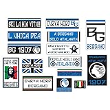 GamesMonkey® - Kit 15 Adesivi Ultras - Atalanta Bergamo - Campione Calcio Scudetto - Vinile Lucido HD - Made in Italy Impermeabili Esterno Interno Auto Moto Motocross Bici Casco Paraurti Vetri