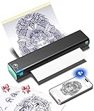 Phomemo M08F Stampante Stencil Tattoo - Stampante Termica Tattoo Stampante Tatuaggi Bluetooth per Tatuaggi, Compatibile Con Smartphone,PC con 10 Fogli di Carta da Stampante Tattoo